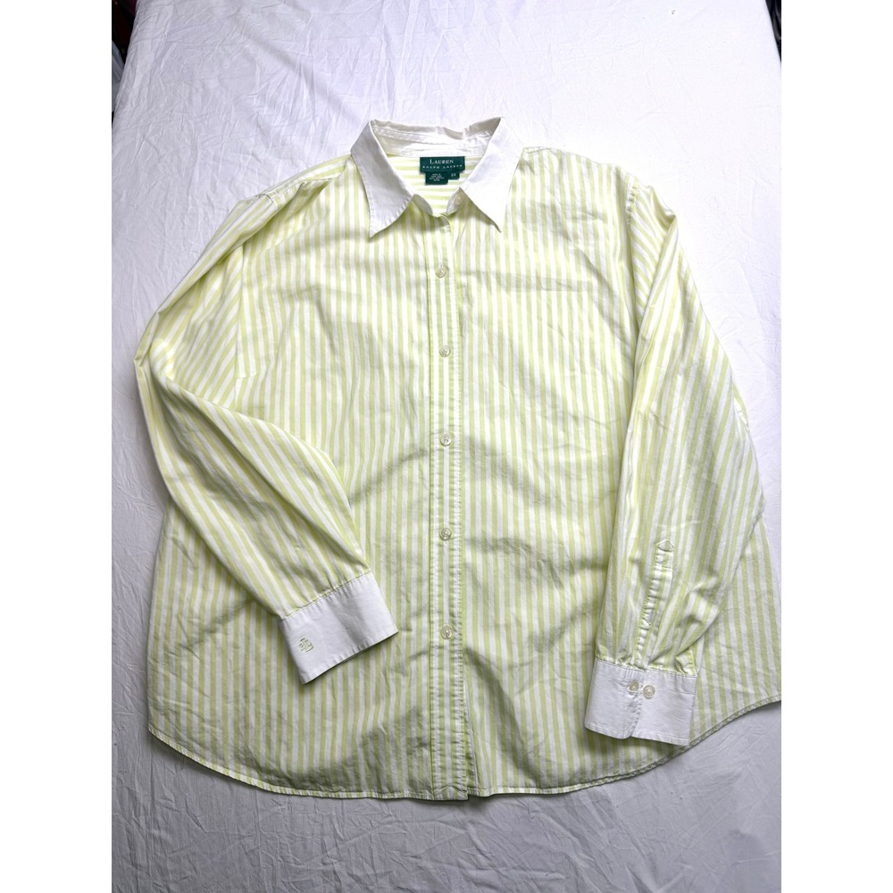 Lauren Ralph Lauren Women's Button Down Striped Blouse 2XL